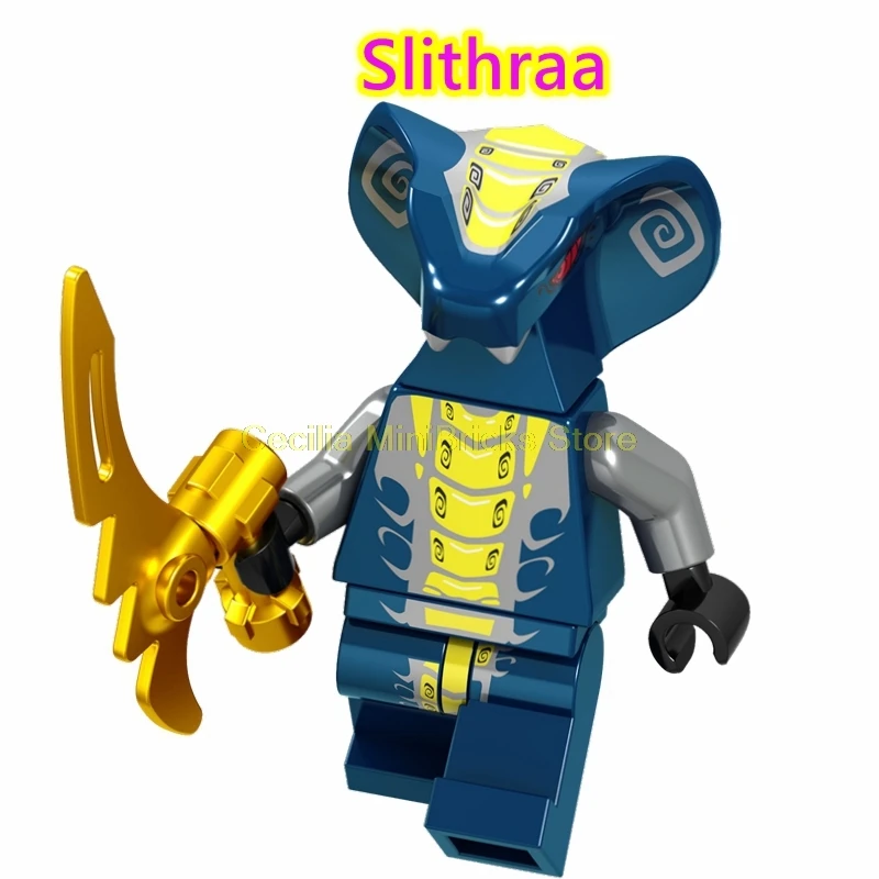 Slithraa Ниндзя ня, Kai Lloyd Master Wu, милый мультяшный аниме, детские строительные блоки, кубики, Ninjagoed, игрушки ниндзя для детей - Цвет: Slithraa