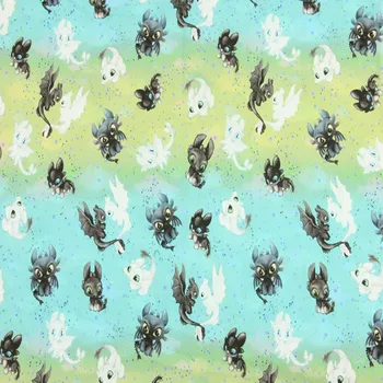 

105cm Width Cartoon Dragons 100% Cotton Fabric for Girl Clothes Hometextile Cushion Cover Backpacks Curtain DIY BL095