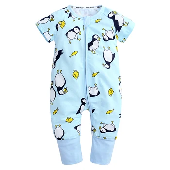 

Newborn Baby Boy Girl Clothes Short Sleeve Summer Cute Penguin Animal Print Cotton Comfortable Teen Clothing Kids Rompers