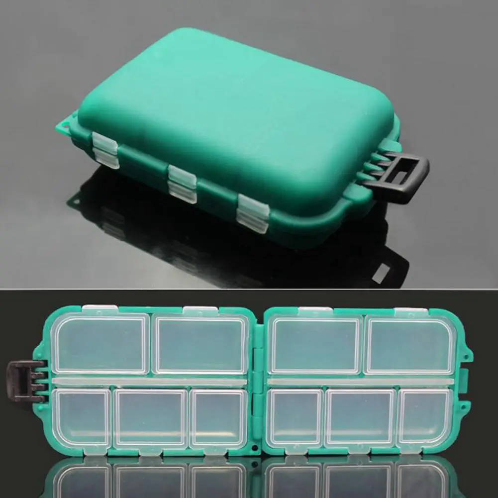 

2019 New Small 10 Compartments Waterproof Hard Fishing Tackle Box Case, Hooks Lure Baits Storage Box Practical Durable