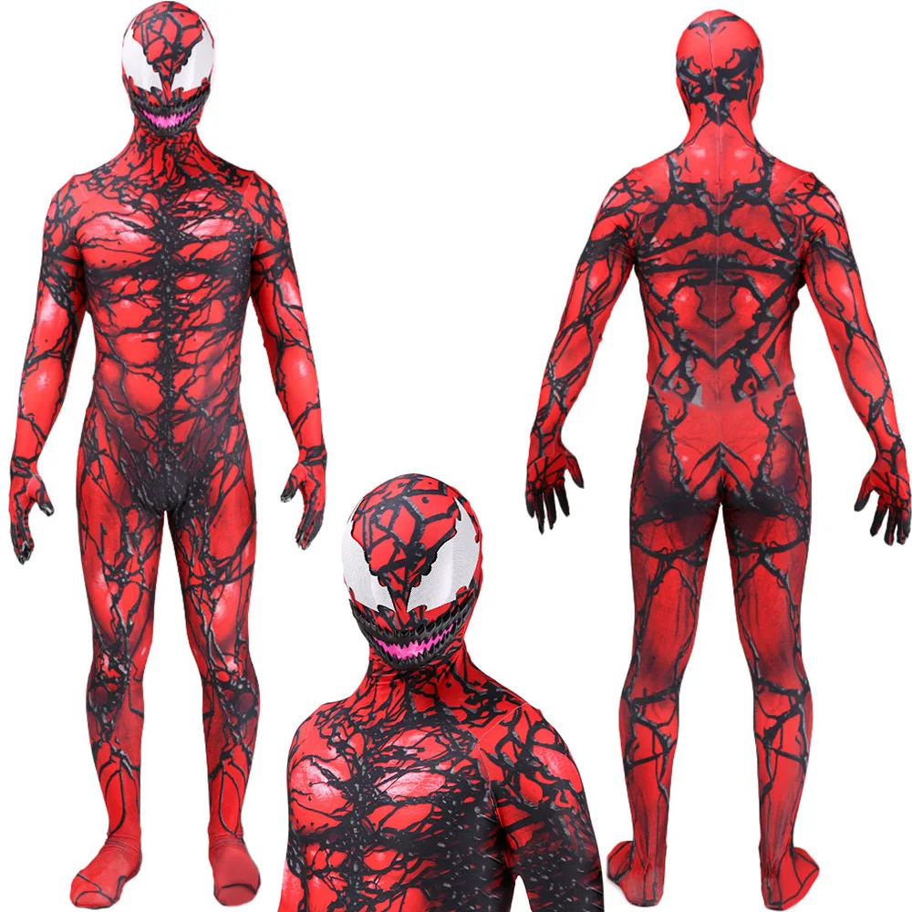 

Red suit Symbiote Cosplay Costume Zentai Unisex Bodysuit 3D Printed Adults Kids One-Piece Jumpsuits