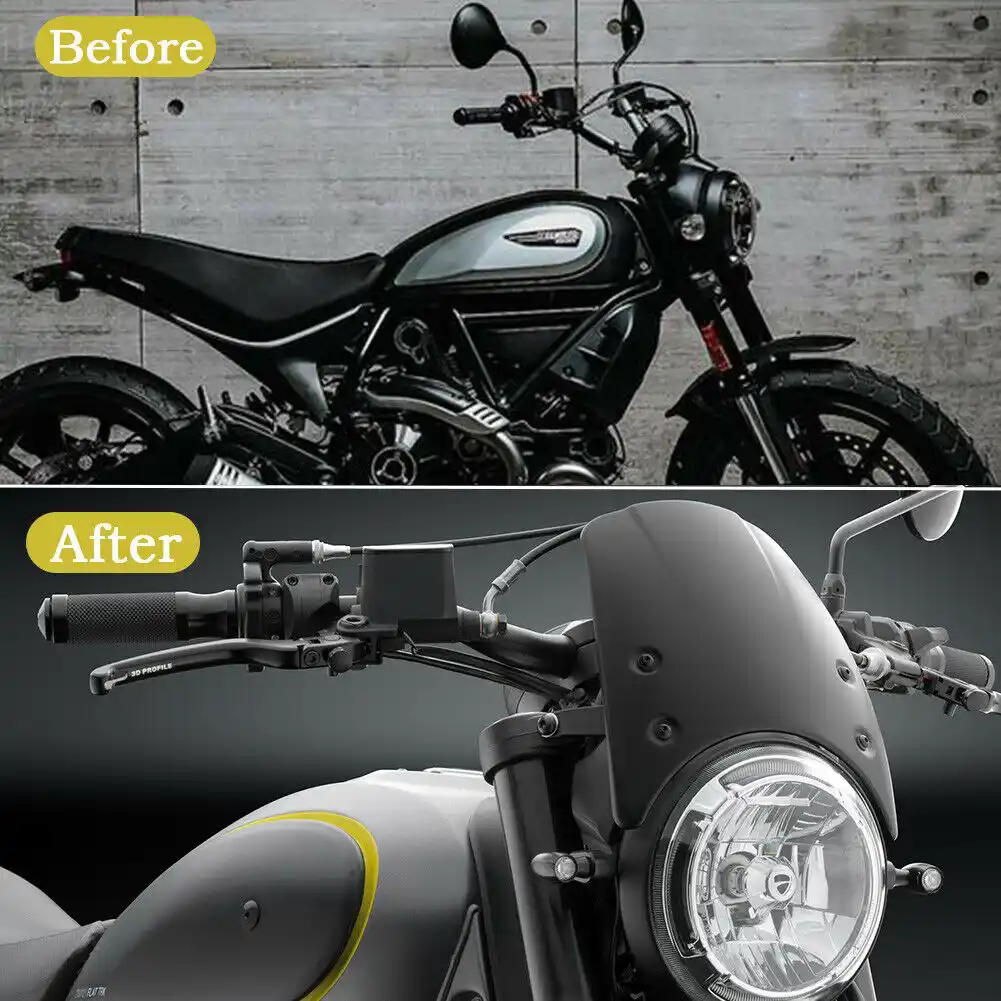 Carbon Motorcycle Windscreen Windshield Wind Deflector Protector For Ducati Scrambler Classic Icon 15 16 17 18 19 Aliexpress