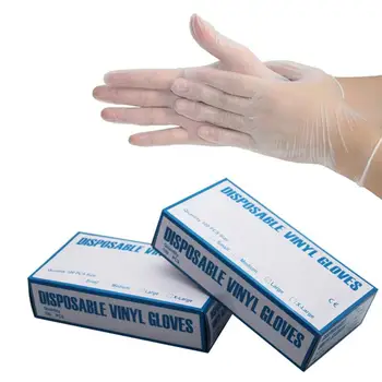 

100Pcs Disposable Transparent PVC Gloves Hospital Home Food Prevent chemical infections Resistant to punctures Flexible