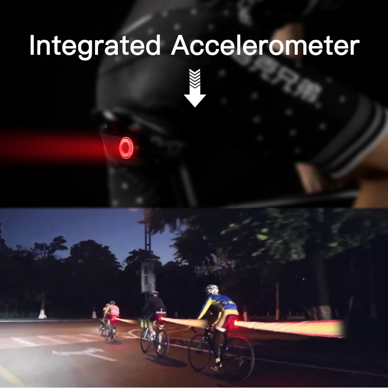 Discount ROCKBROS Bike IPx6 Waterproof Smart Brake Sensing Light Auto Start/Stop LED Charging Cycling Taillight Bicycle Light Accessories 4