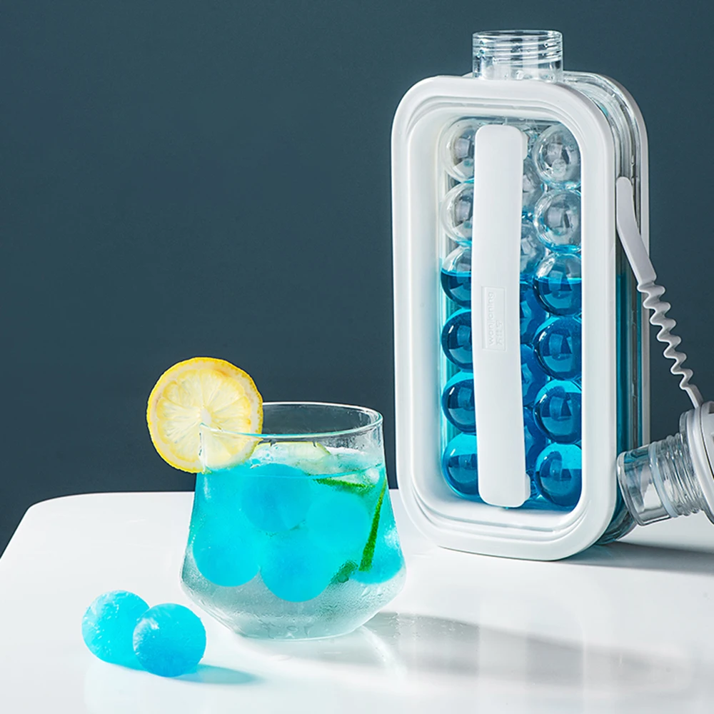 

Bar Ice Maker Kettle 2-in-1 Portable Ice Kettle Ice Cubic Maker Container With Lid For Cocktail Ice Coffee Ice For Cold Drinking