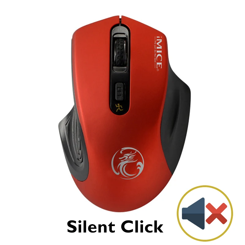 Red Silent Click USB Беспроводная мышь 2000 dpi USB 2,0 приемник оптическая компьютерная мышь 2,4 GHz эргономичные мыши для ноутбука PC звук Бесшумная мышь - Цвет: Red Silent Click