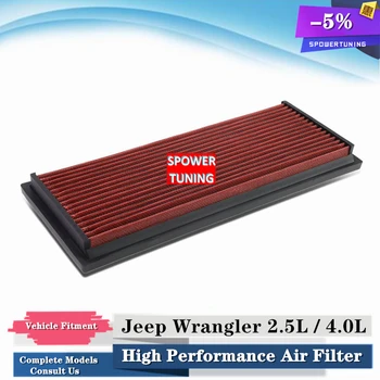 

High Performance Air Filter For Jeep Wrangler 2.5L / 4.0L Reusable &Washable Engine Drop-in Panel Air Filter Air Intakes Parts