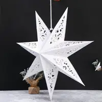 Lámpara decorativa plegable de papel, cubierta de luz de estrella hueca, colgantes para fiesta de Navidad, DIY, 45cm, 1 ud.