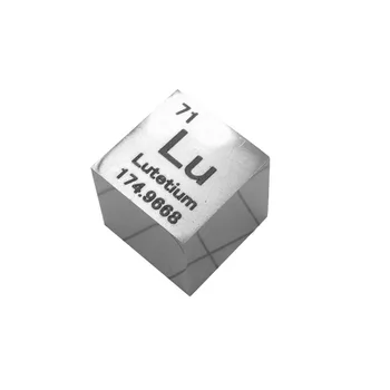 

10 x 10 x 10mm 6-sided Mirror Polished Double-sided Engraved Metal Lutecium Cube Periodic Table of Elements Cube (Lu≥99.9%)