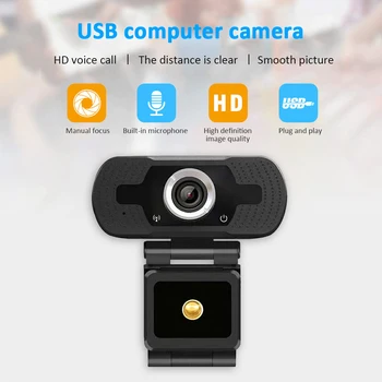 

Video Conference Live Streaming Web Camera with Microphone 1080P HD USB Webcam Widescreen Video Work Home Accessories