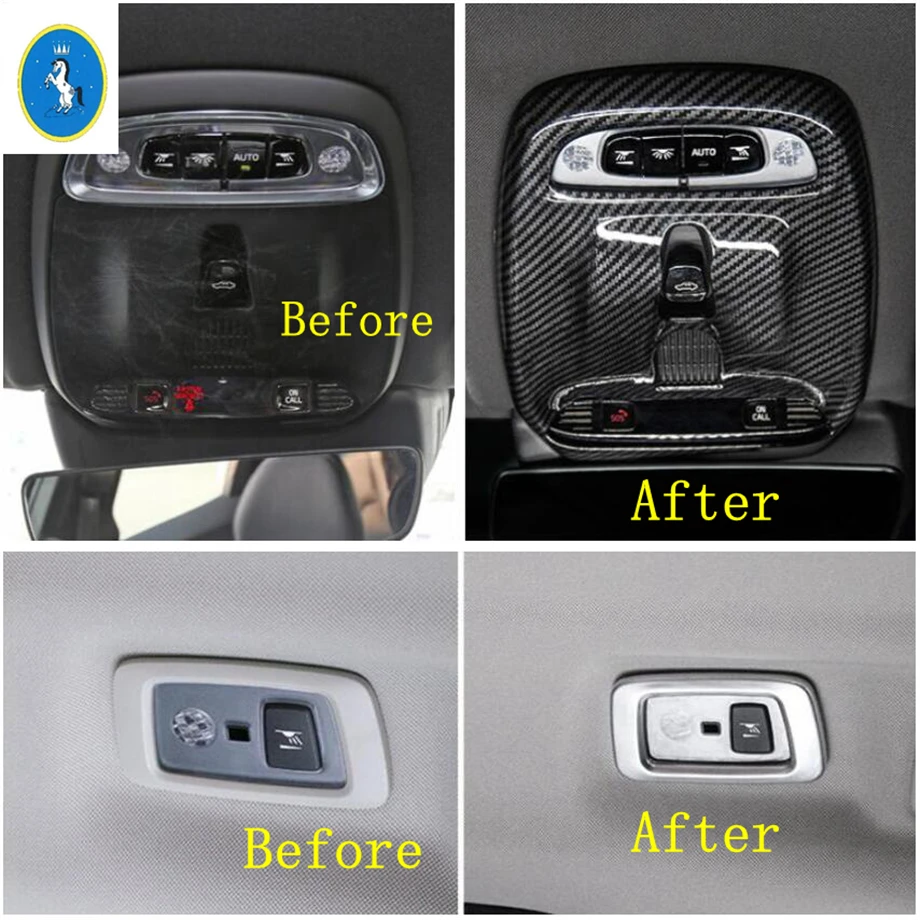 

Yimaautotrims Auto Accessory Front + Rear Seat Roof Reading Lights Courtesy Lamp Cover Kit Fit For VOLVO XC40 2018 2019 2020 ABS