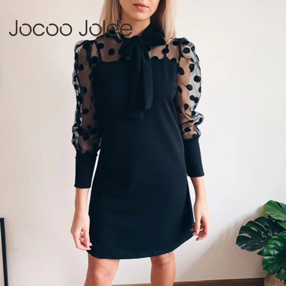 Женское Сетчатое мини-платье Jocoo Jolee Элегантное повседневное тонкое шифоновое