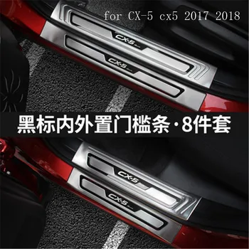 

Stainless Steel Black LOGO Scuff Plate/Door Sill Door Sill Friction plate threshold for Mazda CX-5 cx5 2017 2018 2019Car styling