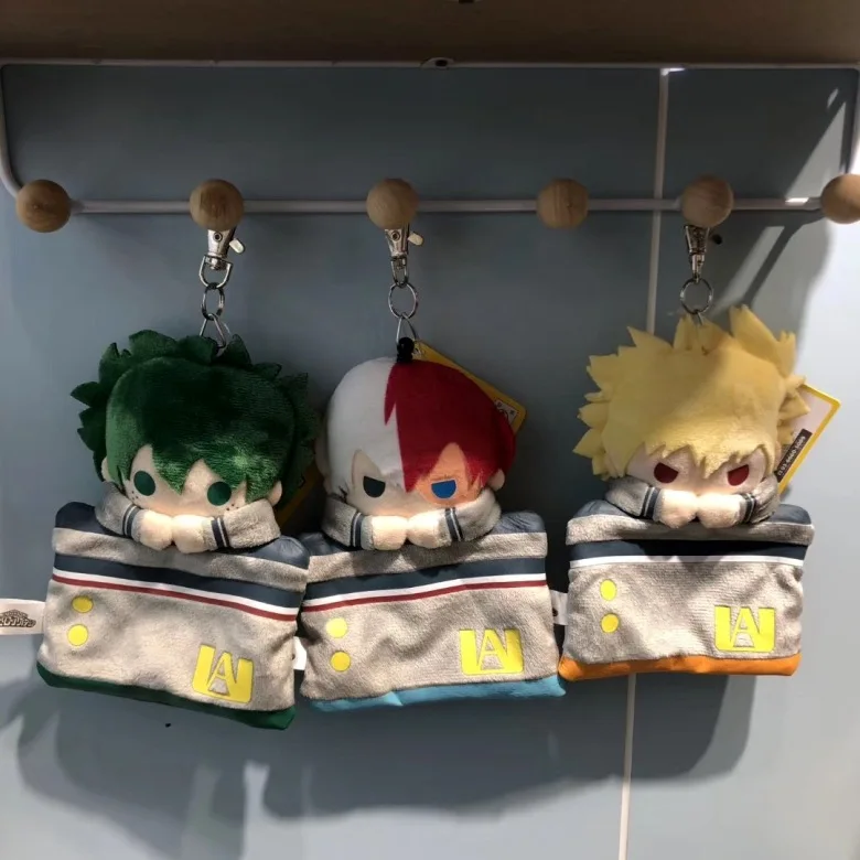 

Anime My Hero Academia Izuku Katsuki Shouto Plush pendant toy coin purse card bag keychain Soft Stuffed dolls pendant Gift 15cm