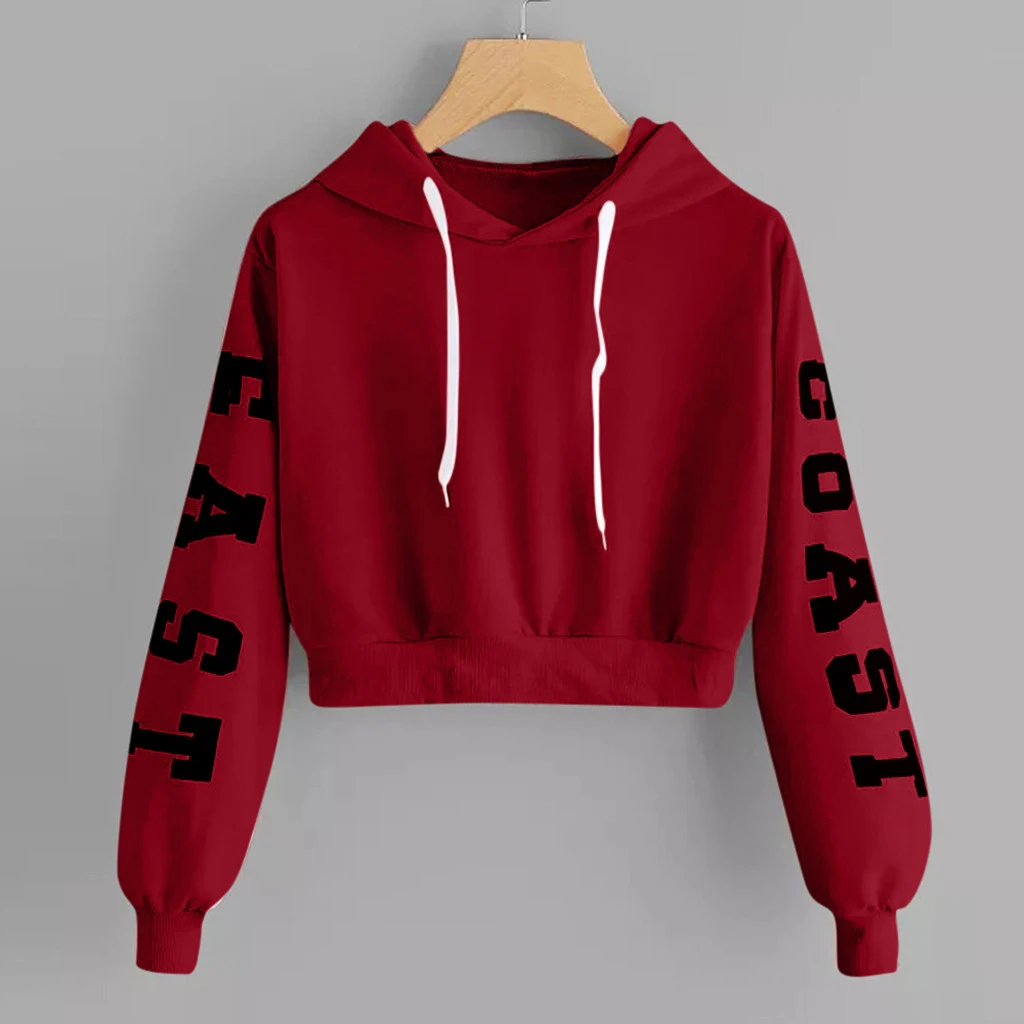 Womens Streetwear Autumn Letters Long Sleeve Hoodie Sweatshirt Spring Hoodies Female Winter Sweatshirts Girl Ladies 809