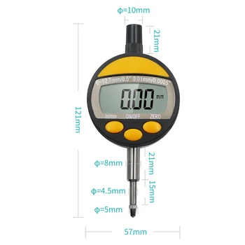 

0-12.7mm Digital Dial Indicator 0.01mm High Precision Meter ABS Detachable probe