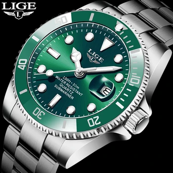 

LIGE 2020 New Men Mechanical Wristwatch Stainless Steel 316L Watch Top Brand Luxury Sapphire Glass Men Watches NH35 reloj hombre