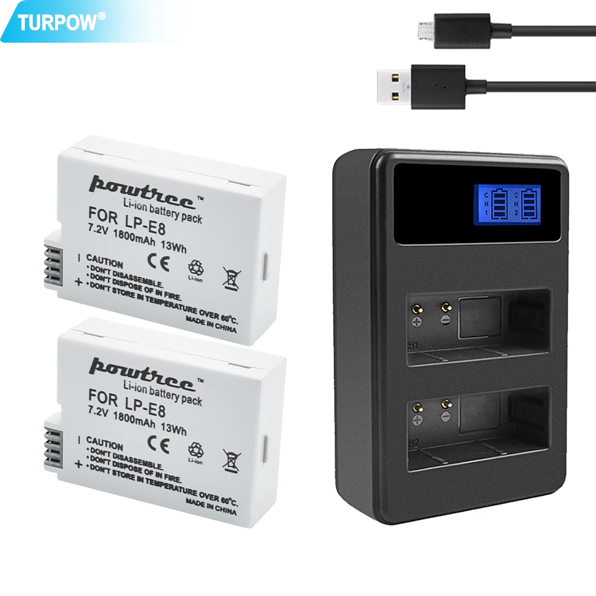 Powtree 1800 мА/ч, LP-E8 LPE8 LP E8 Батарея AKKU+ USB Dual Зарядное устройство для цифровой однообъективной зеркальной камеры Canon EOS 550D 600D 650D 700D X4 X5 X6i X7i T2i T3i Батарея