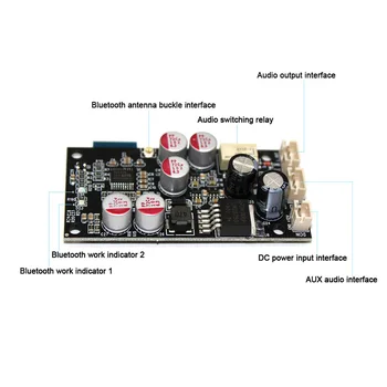 

Free shipping JC-303 Lossless Wireless Audio Bluetooth Receiver 5.0 Decoding board DAC 16bit 48KHZ For Amplifier DIY Speaker