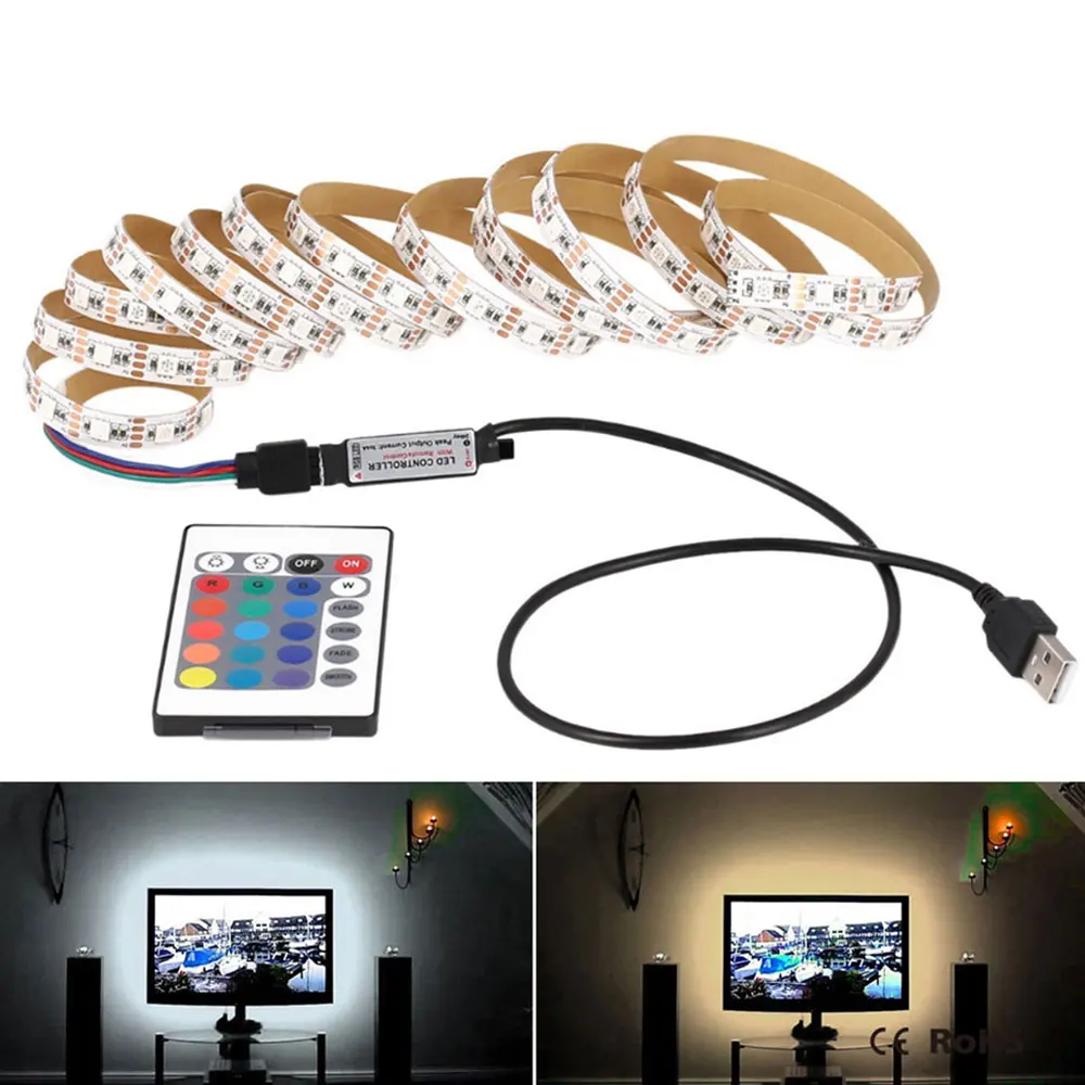 Светодиодсветильник подсветка SMD 5050 RGB с ИК-пультом дистанционного управления 1-5