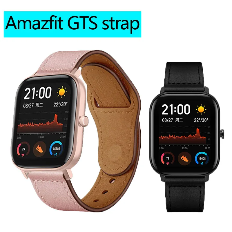 Ремешок для huami Amazfit GTS ремешок из натуральной кожи ремешок для часов Amazfit GTR 42 мм аксессуары для браслетов