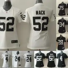 Женские Окленд#4 Дерек Карр#52 Халиль Мак#28#34#75#24 Джерси