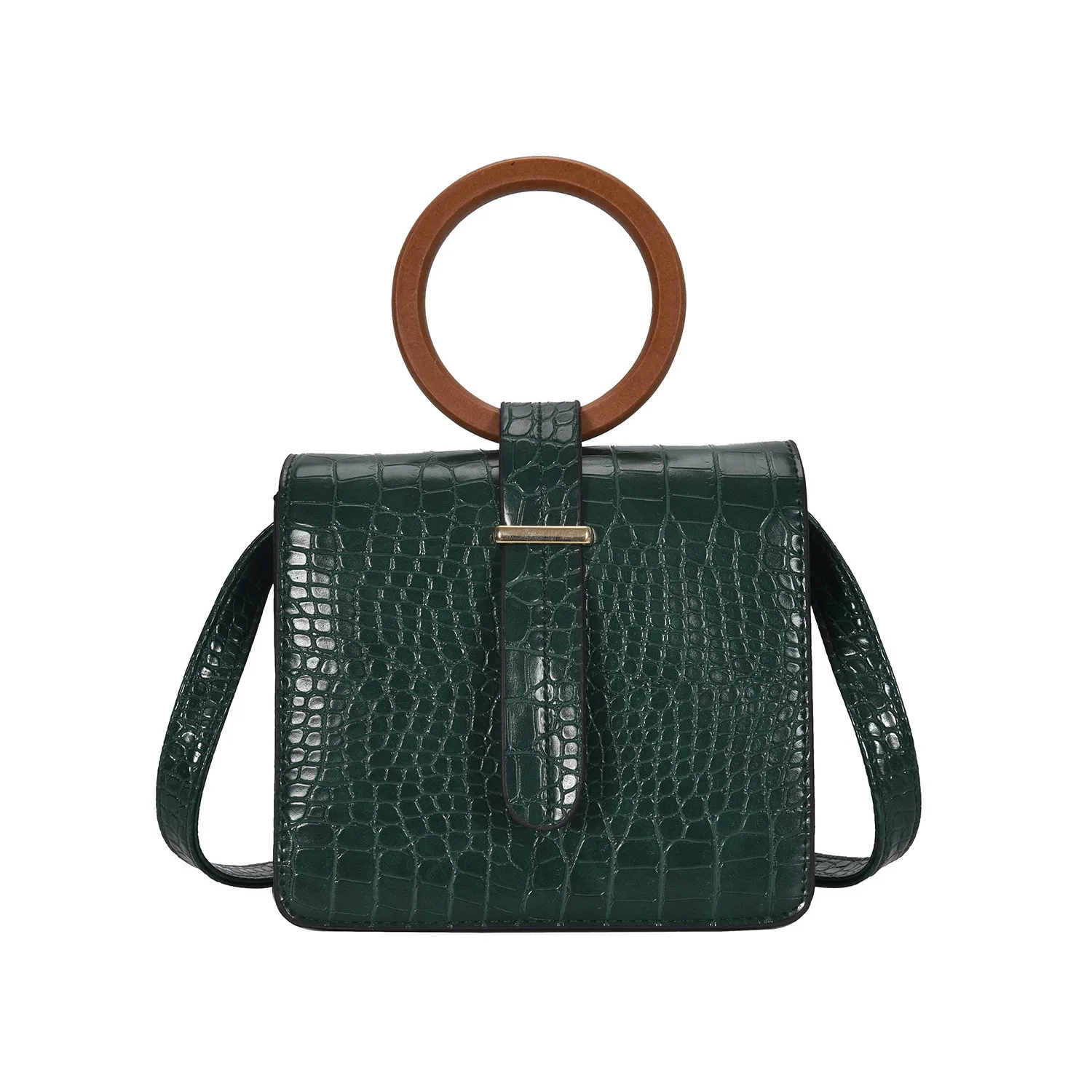 

Women Crocodile Pattern Printed Crossbody Bags Solid Color PU Leather Shoulder Bag Ladies Fashion Wear-resistant Handbag