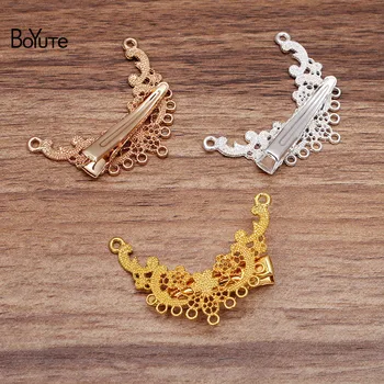 

BoYuTe (10 Pieces/Lot) 45*36.5MM Metal Alloy Porous Flower Welding 35MM Hair Clip Diy Handmade Hair Accessories Materials