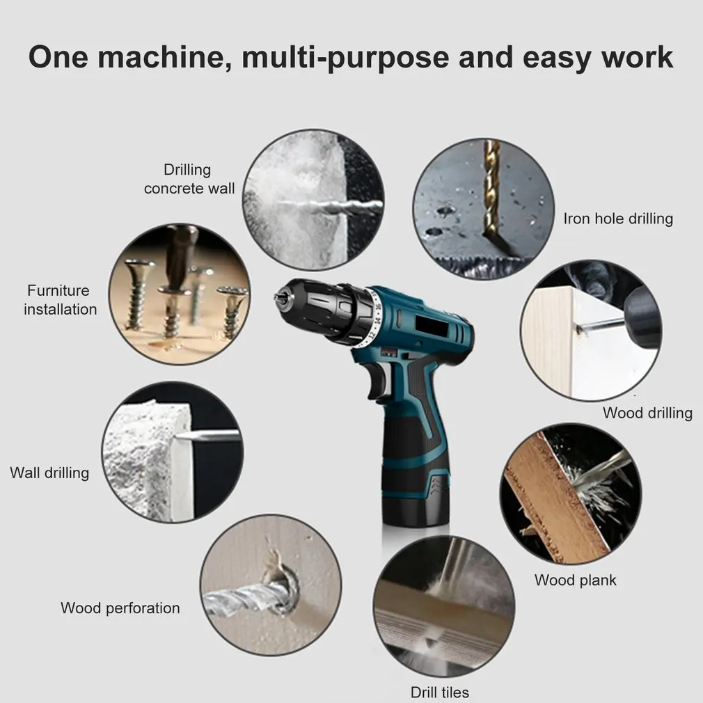 16,8 V Беспроводной Мощность драйвер постоянного тока литий Батарея 2-Скорость Электрическая дрель электрическая отвертка аккумуляторная дрель комплект с аксессуарами