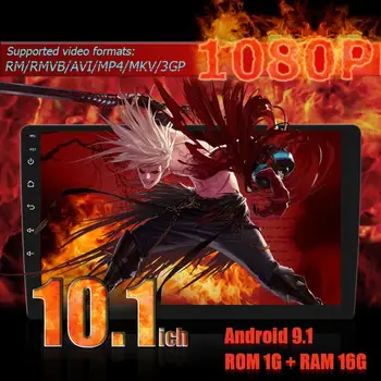 

10.1 inch 2DIN Android 9.1 Car Multimedia Player Tough Screen Bluetooth WiFi Auto Radio Support GPS Steering Wheel Control Video