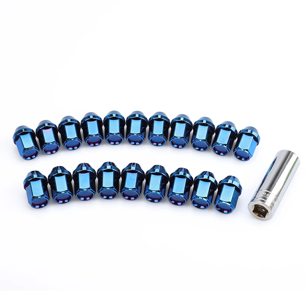 20 шт Bluing цвет M12* 1,5 гайки 7075-T6 Алюминиевый конический вкладыш колеса гайки аксессуары JDM