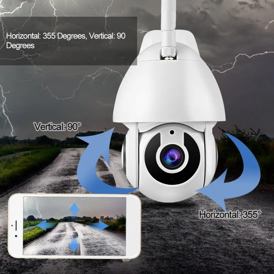 Wifi 1080P HD Tuya Водонепроницаемая камера ночного видения панорамная камера наблюдения с наклоном и зумом для ONVIF 100-240V
