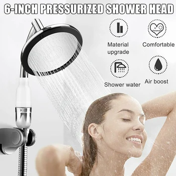 

Rainfall Shower Head High Pressure Rain Shower Head 6 Inch Showerhead Anti-Leak Anti-Clog Rotating I88