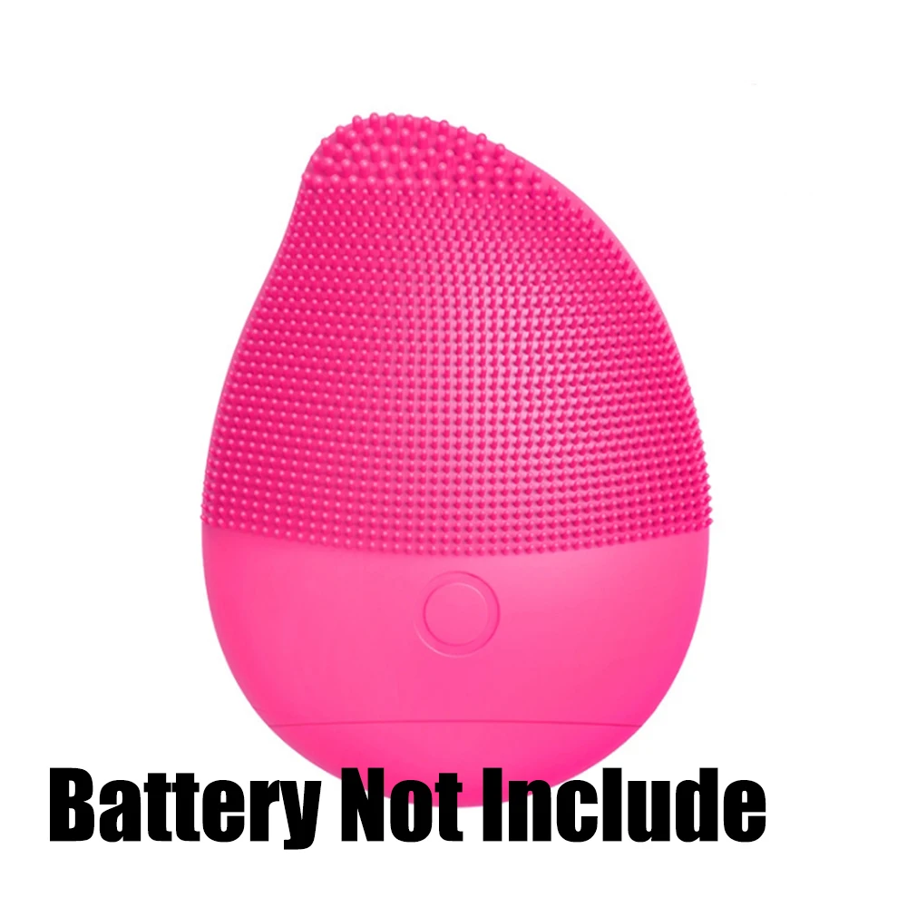 Battery Not Include Щетка для очищения лица, вибрация, мини очиститель для лица, силиконовая, Глубокая очистка пор, электрическая, водонепроницаемая, массажная, милая - Цвет: Battery Not Include