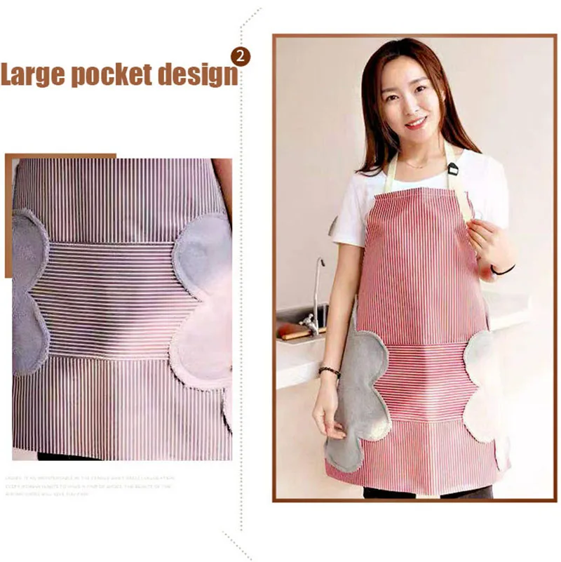 Home Cooking Baking Apron For Kitchen Cafe Shop BBQ Waterproof Dustproof Anti-oil Antifouling Kitchen Apron Women AbsorbentTowel