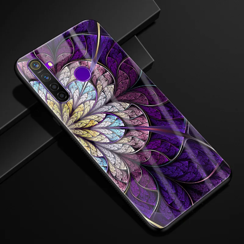 Для OPPO Realme 5 Pro Чехол оргстекло PC чехол для телефона черный ТПУ бампер чехол для OPPO Realme 5 Pro 5Pro Realme Q закаленный чехол