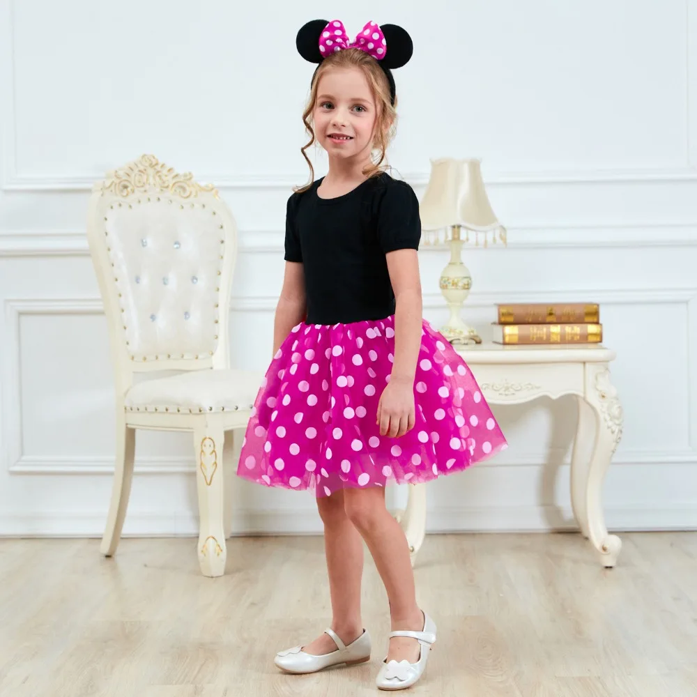 Kids Ballet Show Dress Princess Party Costume Infant Clothing Polka Dot Baby Clothes Birthday Girls tutu Dress with Headband Girls Dress Princess Costume Children Dance Suit