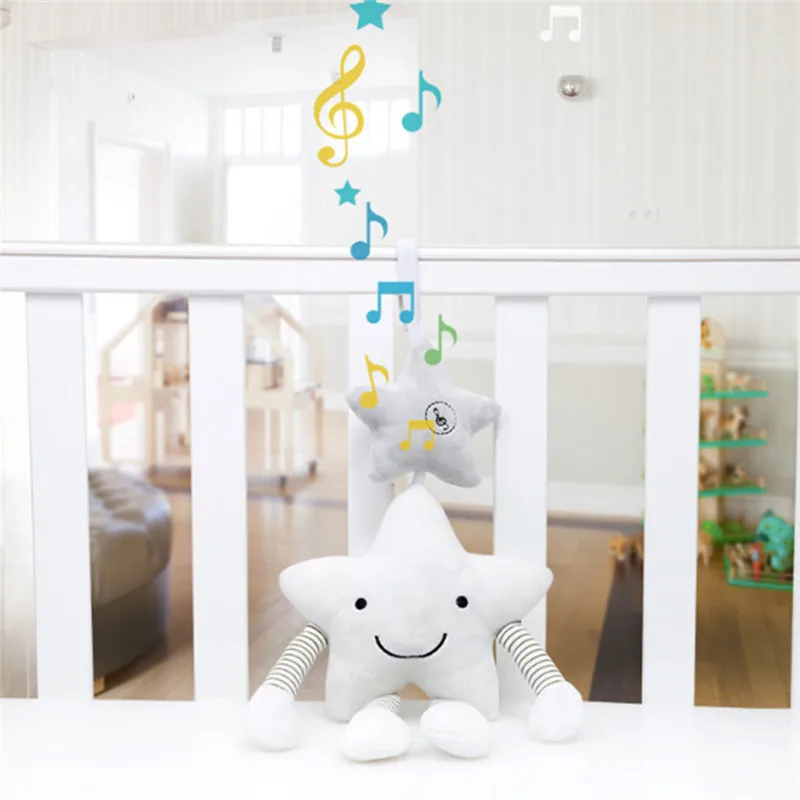 1 шт. детские игрушки для коляски музыкальная звезда Колыбель подвесная новорожденная Мобильная погремушка на кровати детские развивающие плюшевые игрушки