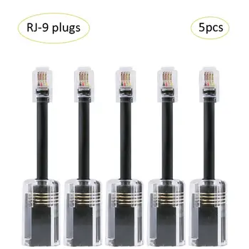

5 Pack Telephone Cord Detangler RJ9-4P4C Model 360 Degree Extended Rotating Anti-tangle Black Telephone Cord Landline Cable
