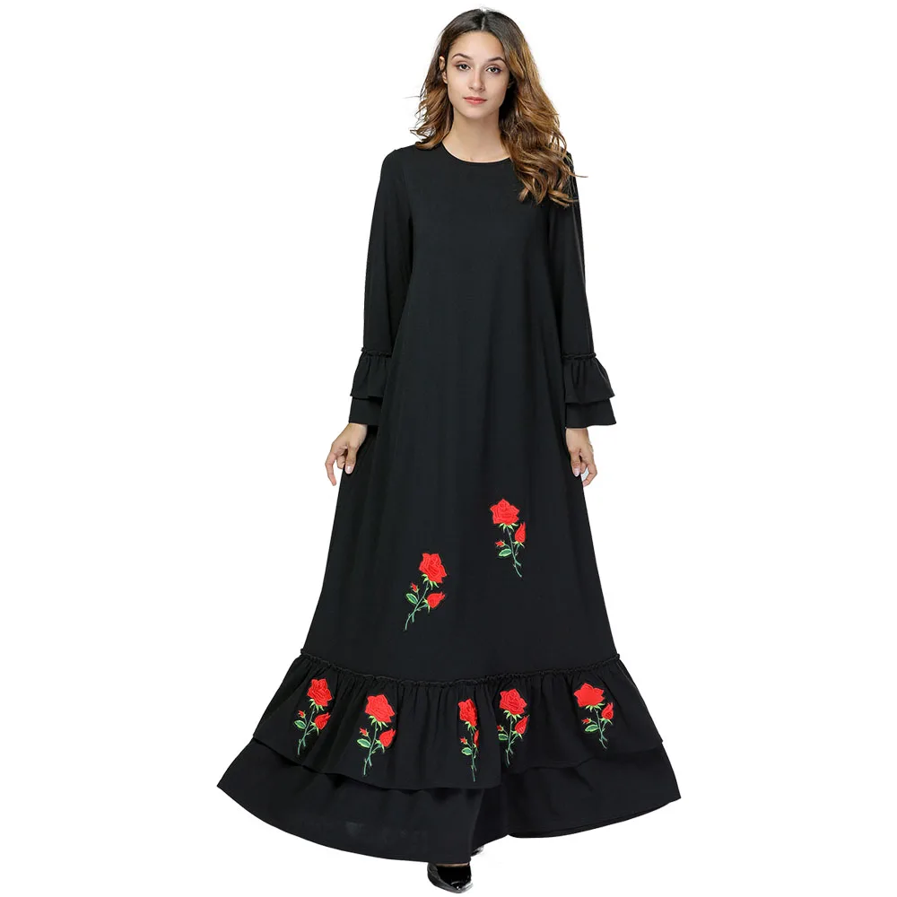 black BNSQ Eid Дубай открытый Абая, для мусульман Платья для вечеринок женский Восточный халат хлопок полосатый турецкий исламский, арабский костюм повседневная одежда - Цвет: black