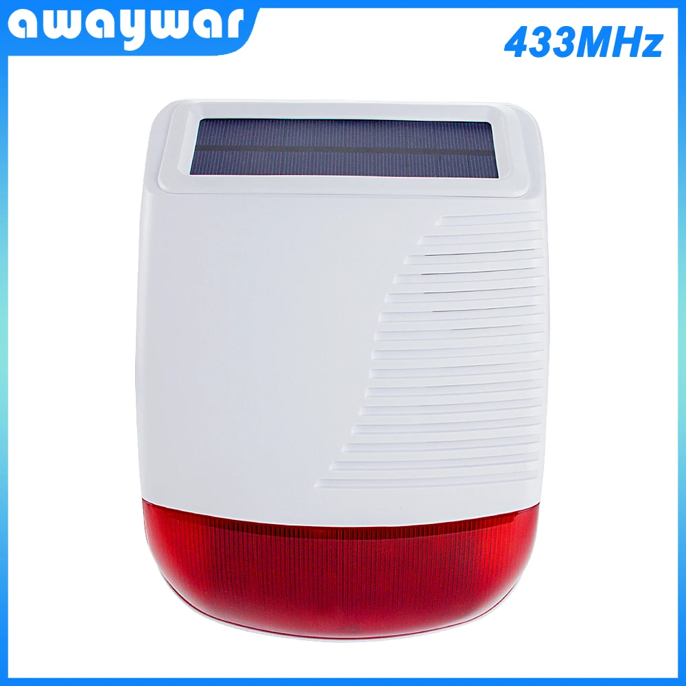 Awaywar Новинка 433 МГц Беспроводная Солнечная наружная сирена светильник вспышка