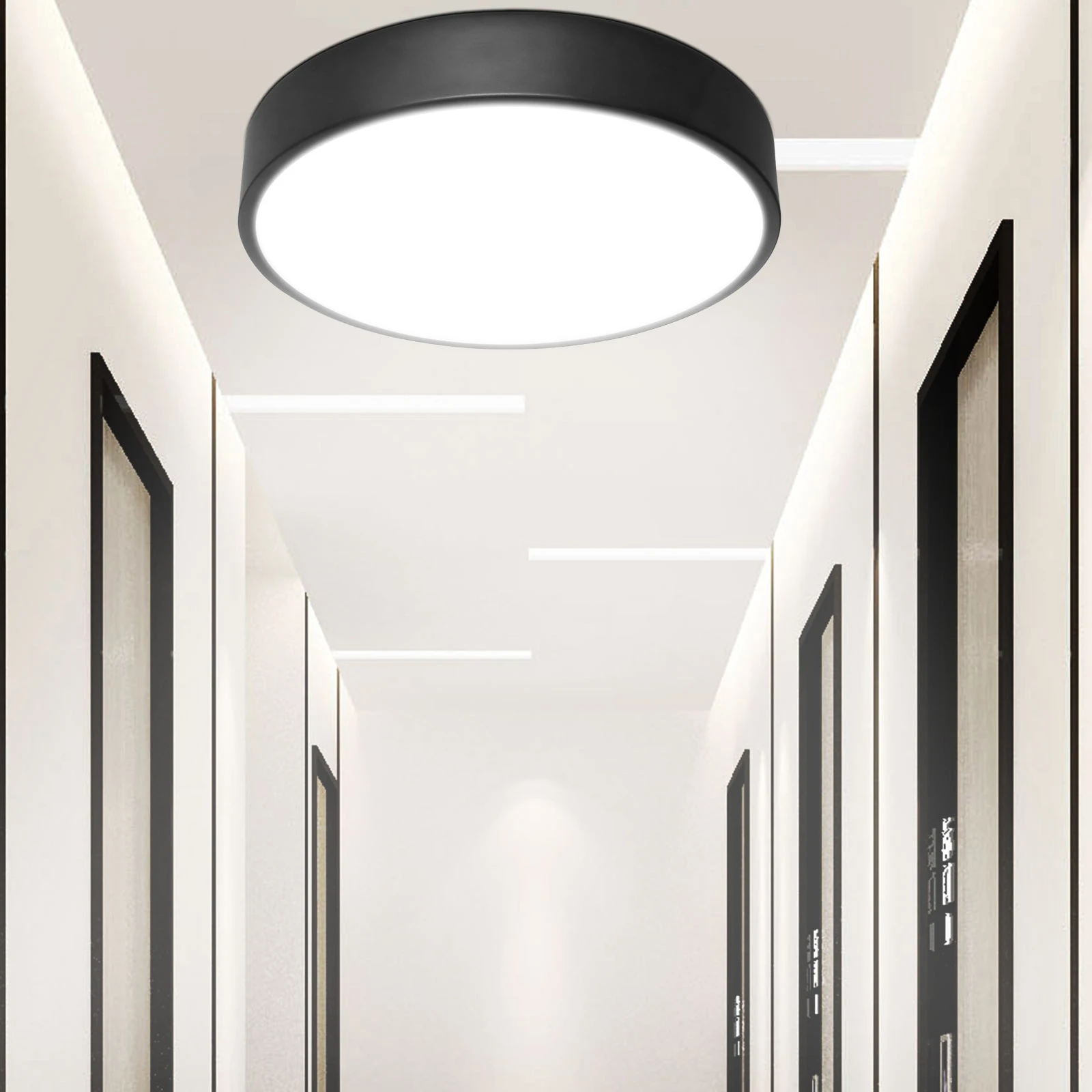 LED Ceiling Light with Motion Sensor Radar Motion Detective Ceiling Light Flat Round Metal Ceiling Light 120 Degree Detective recessed ceiling lights