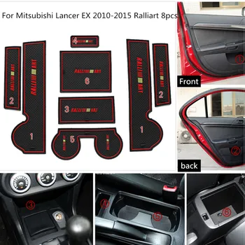 

Door Groove Gate Slot Pad Anti Slip Mats Non-Slip Cup For Mitsubishi Lancer EX 2010-2015 Ralliart 8PCS Protection Car-styling