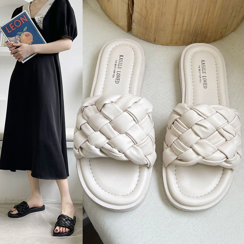 Sandalias de playa informales para mujer, chanclas de tejido de marca a la moda, para para el hogar|Zapatillas| AliExpress