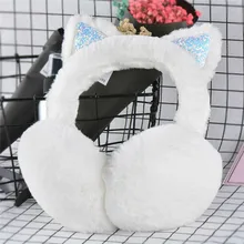 Модные милые женские теплые наушники кошка с мехом теплые женские защита для ушей милые мягкие пушистые наушники из искусственного меха