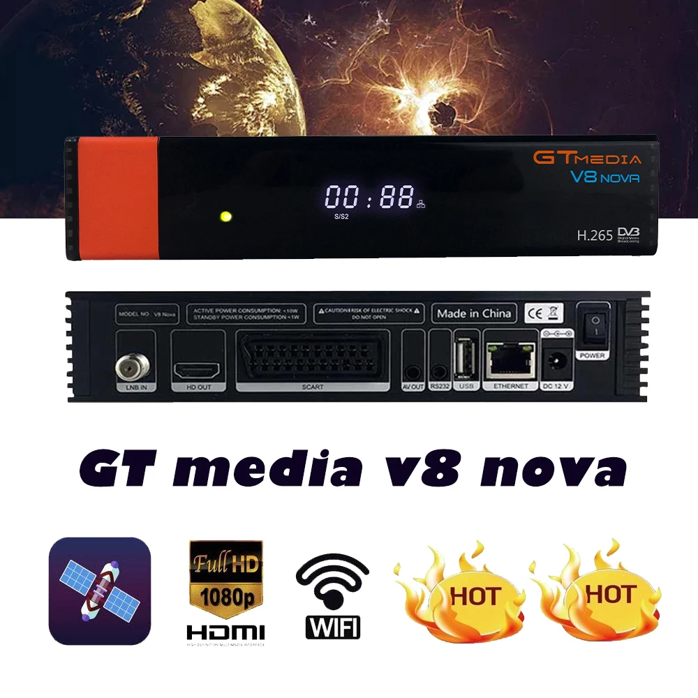 Лучший 1080P DVB-S2 GTmedia V8 nova Европа 7 Cline Испания Португалия спутниковый ТВ приемник Freesat V8 nova Freesat V9 супер ТВ приставка