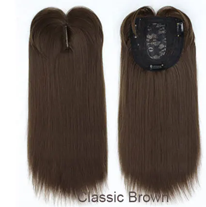 classic brown 14 дюймов прямые волосы синтетические светлые волосы с челкой для женщин клип-в один кусок наращивание волос высокотемпературное волокно - Цвет: classic brown