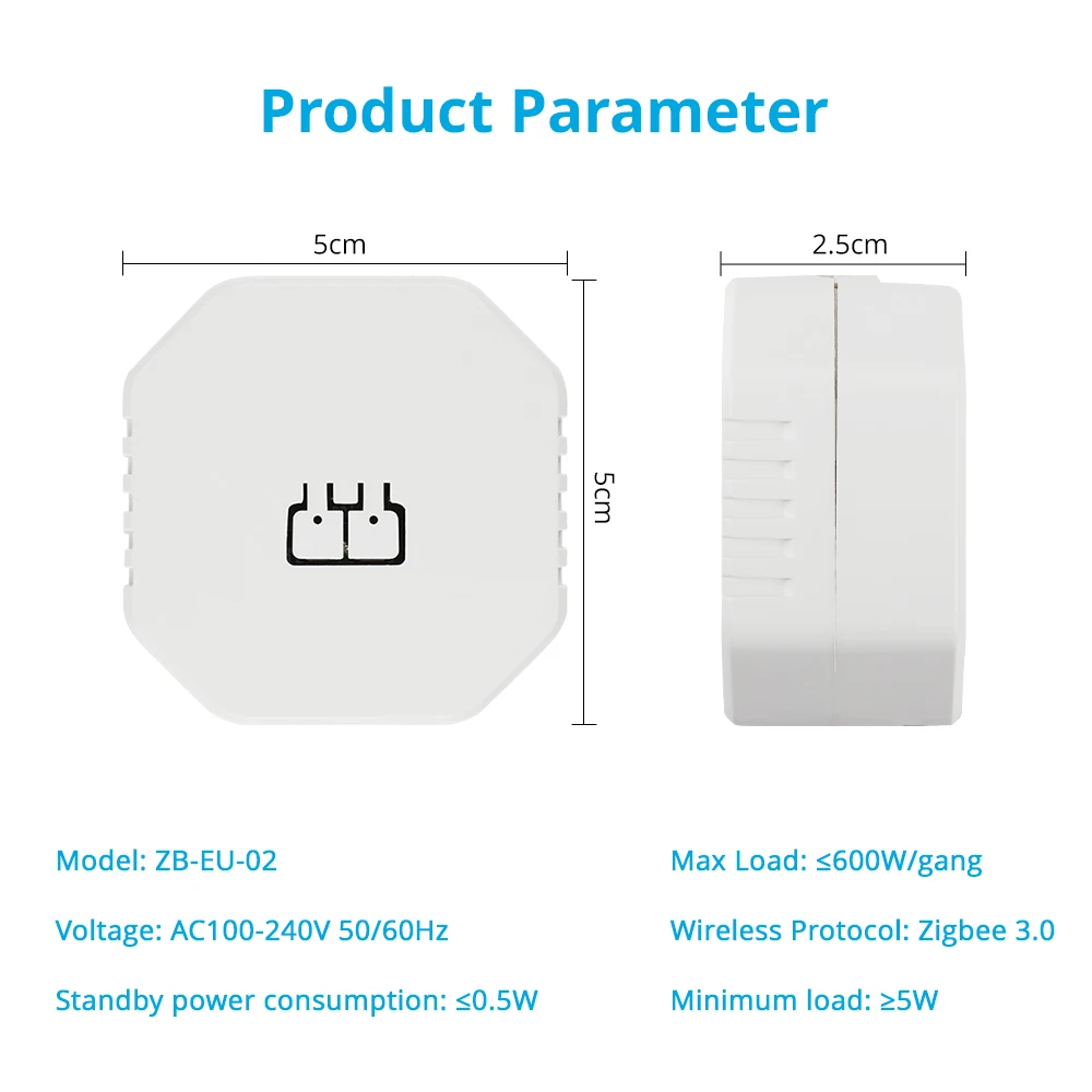 Zemismart Tuya Zigbee Inline Module Smart Switch APP Remote Control Mini Light Switch 2 Gangs 2 Way Neutral Optional Alexa Google Home smart switch lamp base switch lamp holder switch