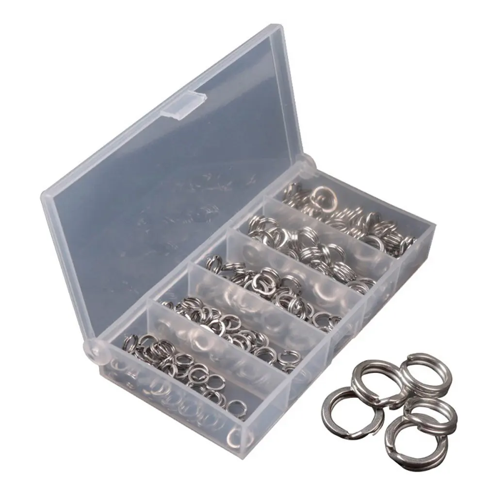 

200 Pcs Flattened Lure Connection Ring High Tensile Strength Flexible Rotation Up And Low Ring Design Keep Sensitive
