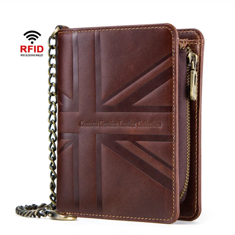 

Vintage Crazy Horse Genuine Leather Wallet Men Wallet Slim Short Wallet Men Purse Male Money Clips RFID Money Bags High Quality